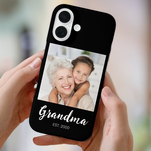 Grandma Established Script Photo Black Case-Mate  iPhone Case