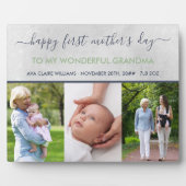 Grandma First Moederdag - 3 Foto gepersonaliseerd Fotoplaat (Voorkant)