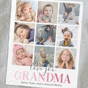 Grandma Gift Liefde je fotocollage Fleece Deken