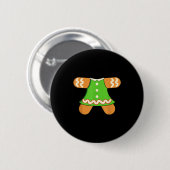 Grandma Gingerbread Man Costume Matching Christmas Ronde Button 5,7 Cm (Voorkant /achterkant)
