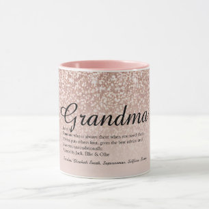 Grandma Grandmoeder Definition Roos Gold Glitter Mok