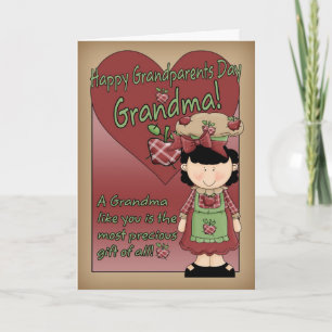 Grandma Grandouders Day Card - Little Apple Lady Kaart