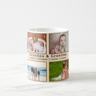 Grandma & Grandpa Mug – Custom 8 Photos & Names