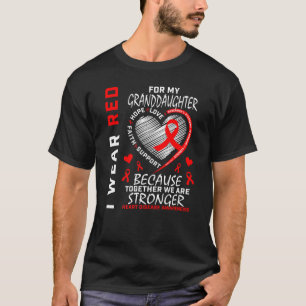 Grandma Grandpa Red Granddochter Heart Disease Aw T-shirt