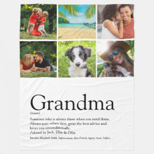 Grandma Granny Definition Photo Collage Fleece Deken