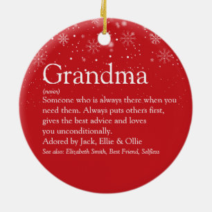 Grandma Granny Nana Definition Foto Keramisch Ornament