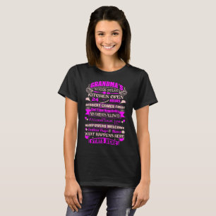 Grandma House Rules Kitchen Open 24 uur T-shirt