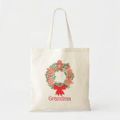 Grandma Kerstmis Tote Bag (Voorkant)