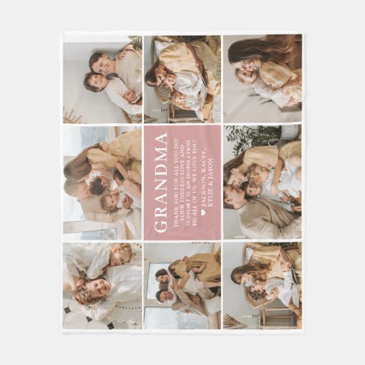 Grandma Letter Custom Personalized Fleece Blanket (Voorkant)