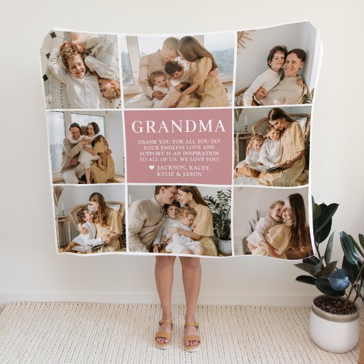 Grandma Letter Custom Personalized Fleece Blanket Deken