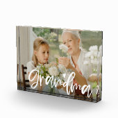 Grandma Love Script Personalized Gift Photo Block Fotoblokken (Rechts)