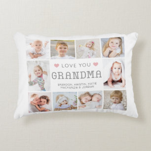 Grandma Love You Hearts 10 Foto gepersonaliseerd Accent Kussen