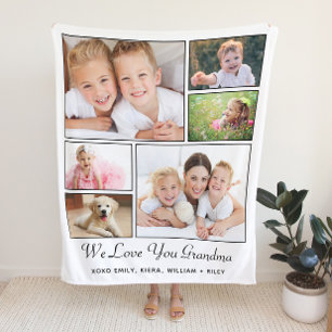 Grandma Love You Personalized Photo Sherpa Deken