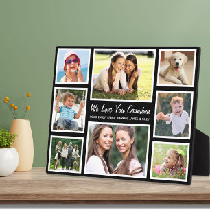 Grandma Love You Photo Collage Black Fotoplaat