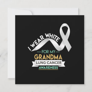 Grandma Lung Cancer Shirt White Ribbon Awareness M Kaart