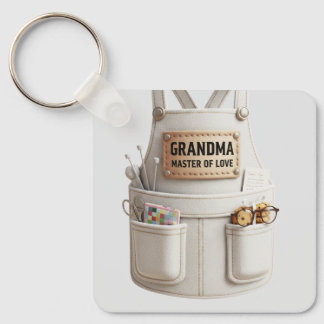 Grandma Master of Love Keychain –Cute Apron Design
