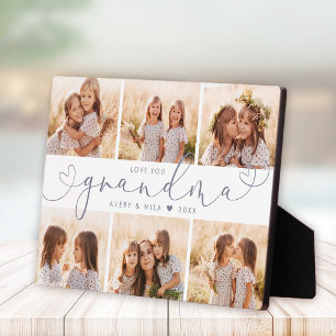 Grandma Modern Heart Script Photo Collage Love Fotoplaat