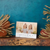 Grandma Modern Heart Script Photo Love Plaque Fotoplaat (Zijkant)