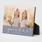 Grandma Modern Heart Script Photo Love Plaque Fotoplaat (Zijkant)