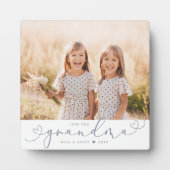 Grandma Modern Heart Script Photo Love Plaque Fotoplaat (Voorkant)