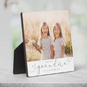 Grandma moderne Coeur Script Photo Love Plaque