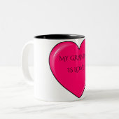 GRANDMA-mok voor koffie of thee. Tweekleurige Koffiemok (Voorkant links)