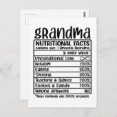 Grandma Nutritional Facts Briefkaart (Voorkant / Achterkant)