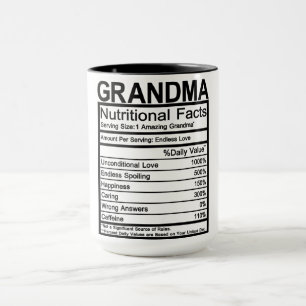 Grandma Nutritional Facts Mok