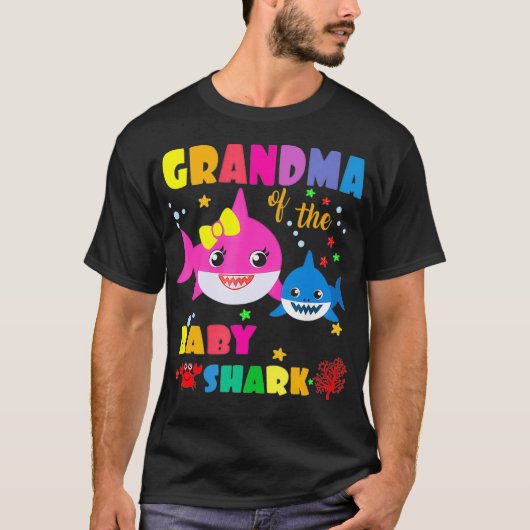 Grandma Of The Baby Shark Birthday Grandma Shark G T-shirt (Voorkant)