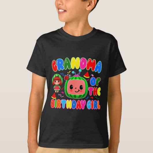 Grandma Of The Birthday Girl Melon Family Matching T-shirt (Voorkant)