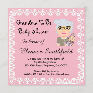 GrandMa om Baby shower uit te nodigen Kaart