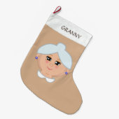 Grandma on Beige Grote Kerstsok (Voorkant (Hangend))