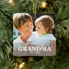 GRANDMA Oprichtingsjaar Foto Keramische Ornament