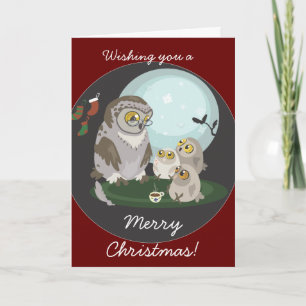 Grandma Owl Storytell-kerstkaart Feestdagen Kaart