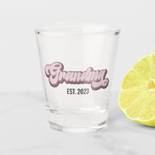 Grandma Paarse Lavender Aangepast jaar Shot Glas