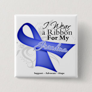 Grandma Periwinkle Ribbon - Stomach Cancer Vierkante Button 5,1 Cm