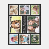 Grandma Photo Collage Black Fleece Deken (Voorkant)