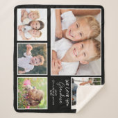 Grandma Photo Collage Black Sherpa Deken (Voorkant)
