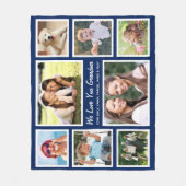 Grandma Photo Collage Blue Fleece Deken (Voorkant)