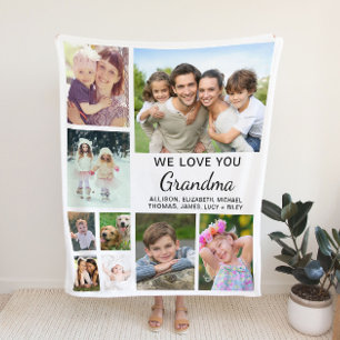 Grandma Photo Collage Fleece Deken