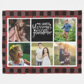 Grandma Photo Collage Pset Fleece Deken (Voorkant (Horizontaal))