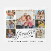 Grandma Photo Collage Typography Keepomwille Fleece Deken (Voorkant (Horizontaal))