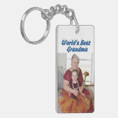 Grandma Photo zee blue text Sleutelhanger (Voorkant Links)