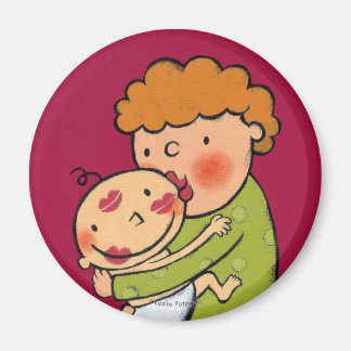Grandma Pink Lipstick Kisses for Baby Magneet