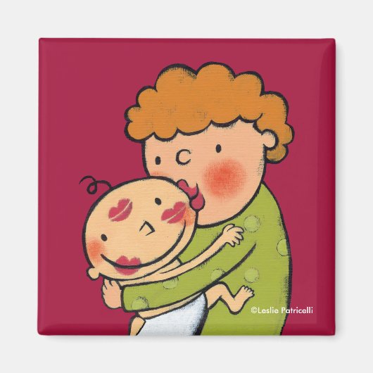 Grandma Pink Lipstick Kisses for Baby Magneet (Voorkant)