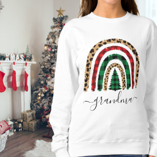 Grandma Pset en Leopard Print Rainbow Sweatshirts Trui