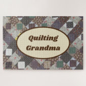 Grandma Quilting Patchwork Pattern Foto Quilt Legpuzzel (Horizontaal)