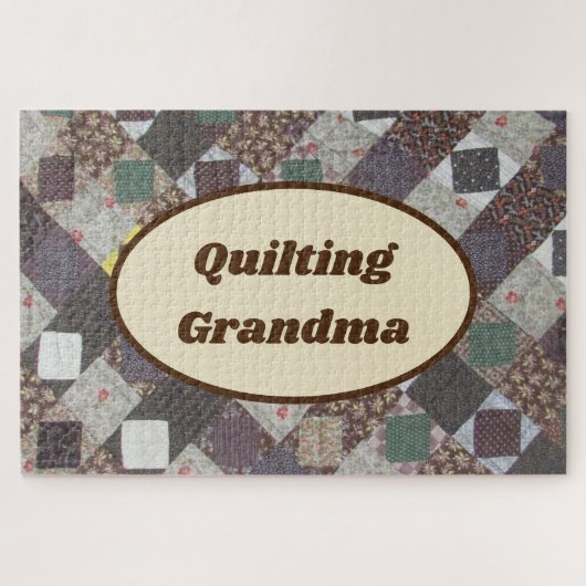 Grandma Quilting Patchwork Pattern Foto Quilt Legpuzzel (Horizontaal)