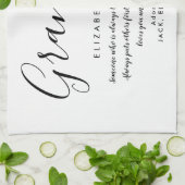 Grandma Quote Elegant Script Black en White Theedoek (Gevouwen)