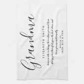 Grandma Quote Elegant Script Black en White Theedoek (Verticaal)